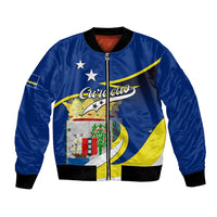 Curacao Bomber Jacket Coat Of Arms With Map Special Version - Wonder Print Shop