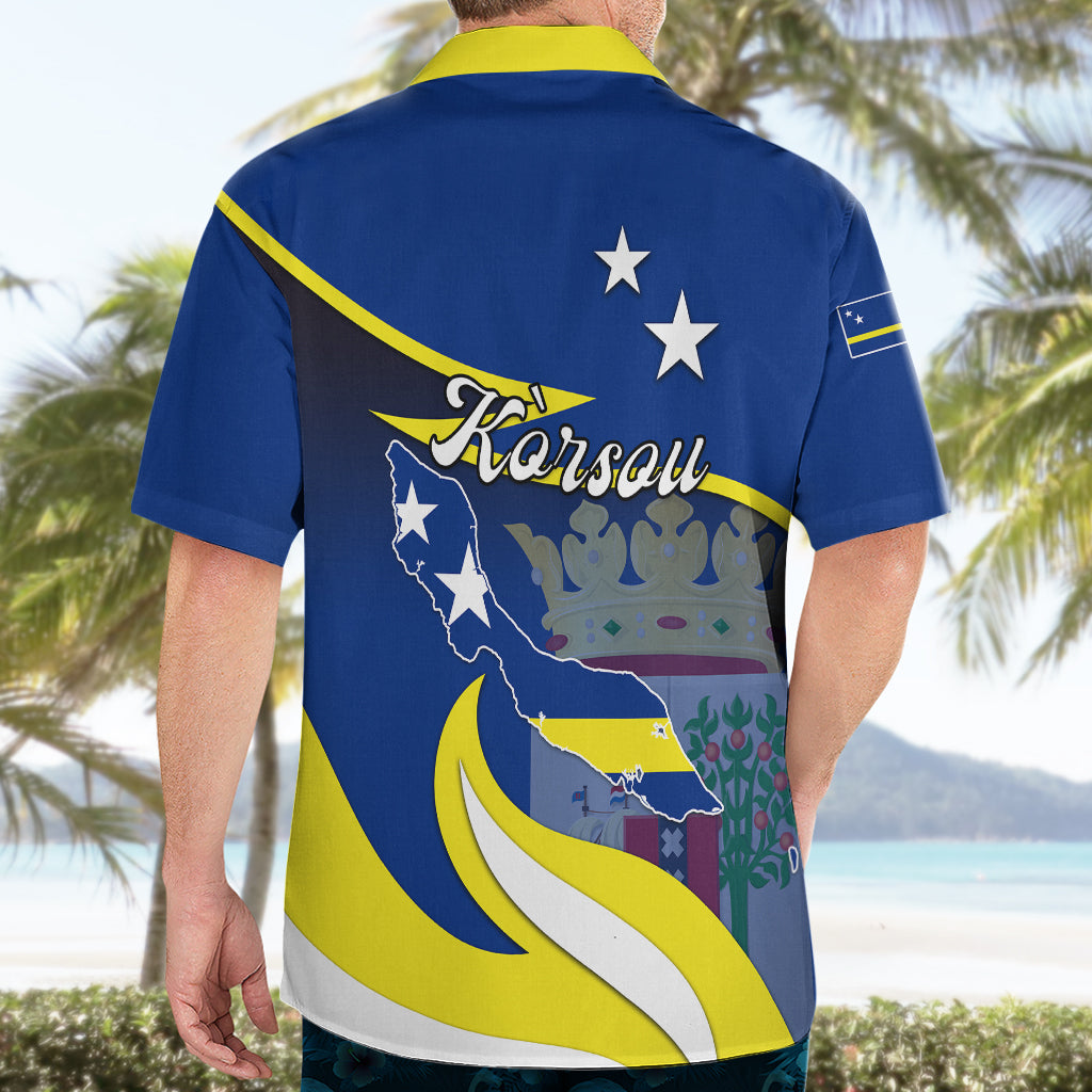 Curacao Hawaiian Shirt Coat Of Arms With Map Special Version - Wonder Print Shop
