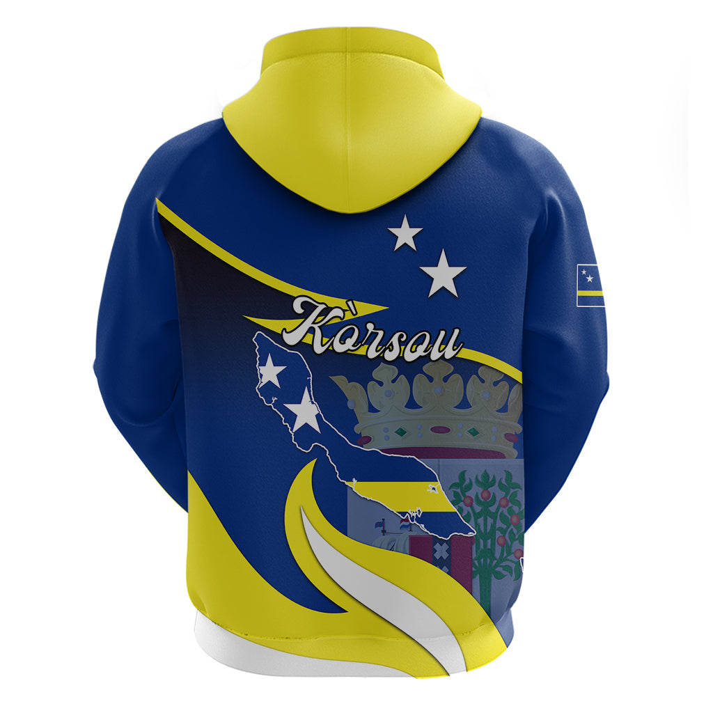 Curacao Hoodie Coat Of Arms With Map Special Version - Wonder Print Shop