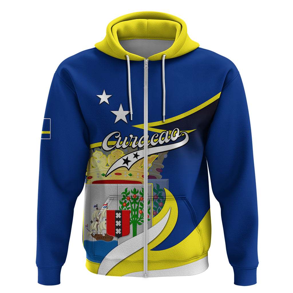 Curacao Hoodie Coat Of Arms With Map Special Version - Wonder Print Shop