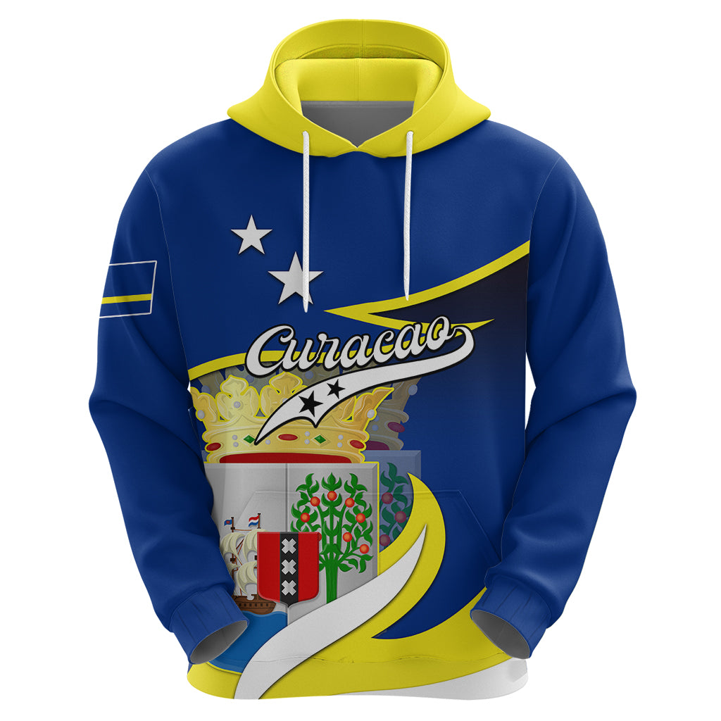 Curacao Hoodie Coat Of Arms With Map Special Version - Wonder Print Shop