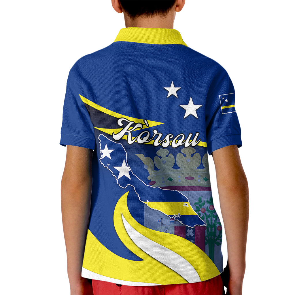 Curacao Kid Polo Shirt Coat Of Arms With Map Special Version - Wonder Print Shop