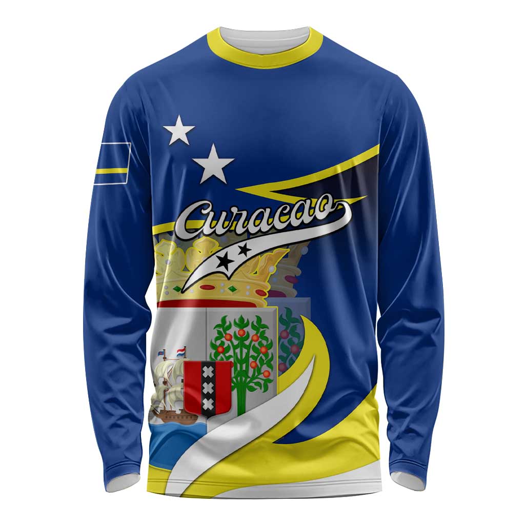 Curacao Long Sleeve Shirt Coat Of Arms With Map Special Version LT01