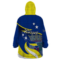 Curacao Wearable Blanket Hoodie Coat Of Arms With Map Special Version - Wonder Print Shop