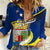 Curacao Women Casual Shirt Coat Of Arms With Map Special Version - Wonder Print Shop