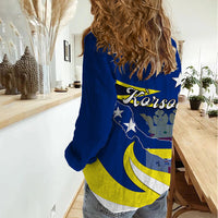 Curacao Women Casual Shirt Coat Of Arms With Map Special Version - Wonder Print Shop