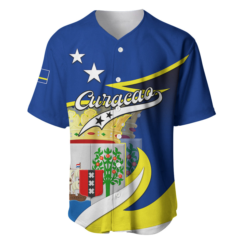 Custom Curacao Baseball Jersey Coat Of Arms With Map Special Version - Wonder Print Shop