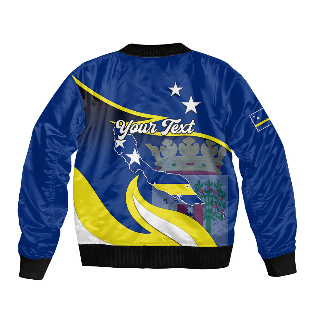 Custom Curacao Bomber Jacket Coat Of Arms With Map Special Version - Wonder Print Shop