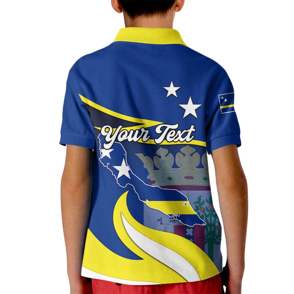Custom Curacao Kid Polo Shirt Coat Of Arms With Map Special Version - Wonder Print Shop