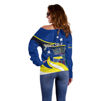 Custom Curacao Off Shoulder Sweater Coat Of Arms With Map Special Version - Wonder Print Shop