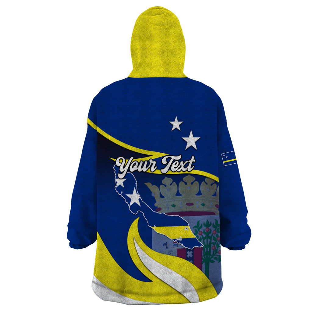 Custom Curacao Wearable Blanket Hoodie Coat Of Arms With Map Special Version - Wonder Print Shop
