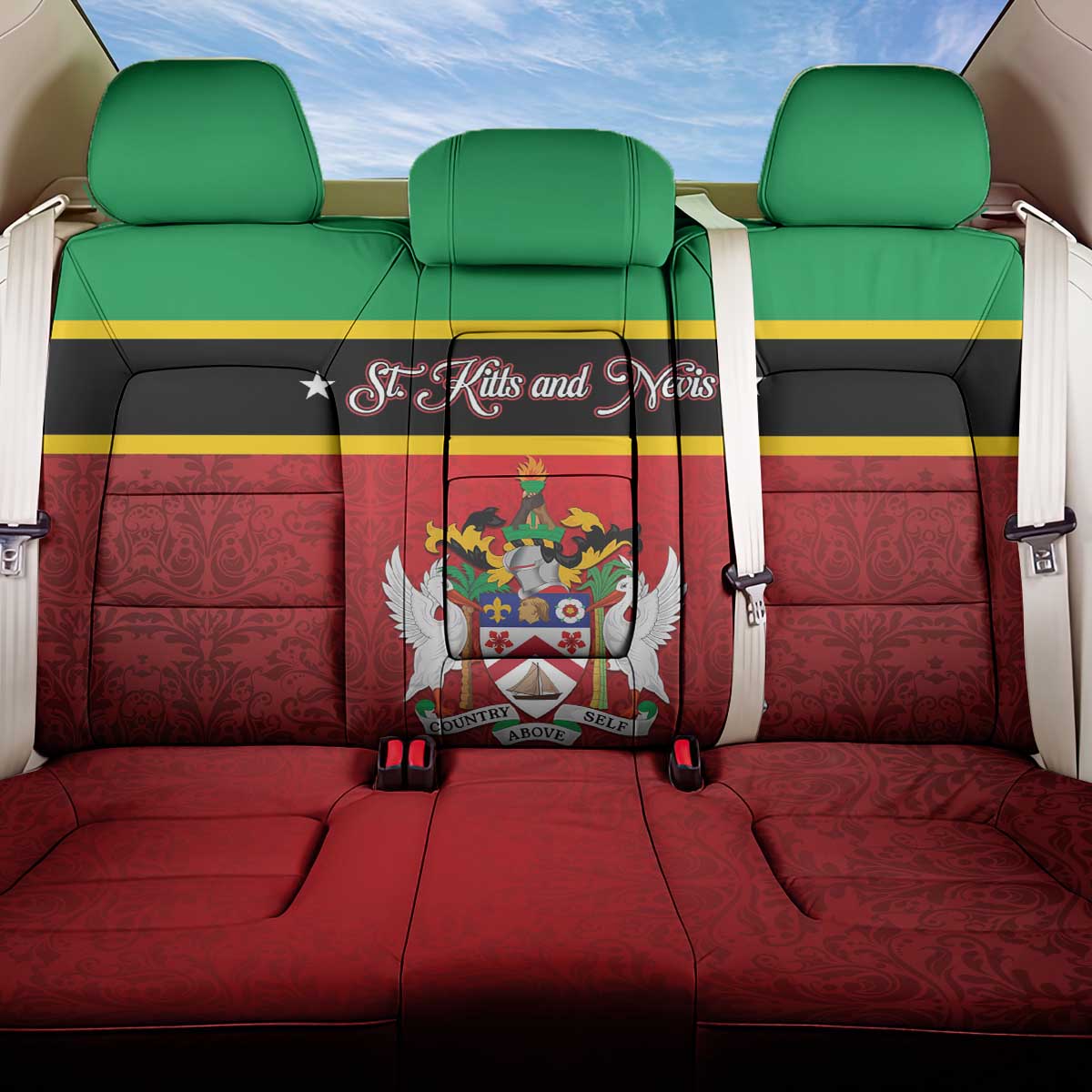 Saint Kitts and Nevis Royal Pattern Back Car Seat Cover - Wonder Print Shop