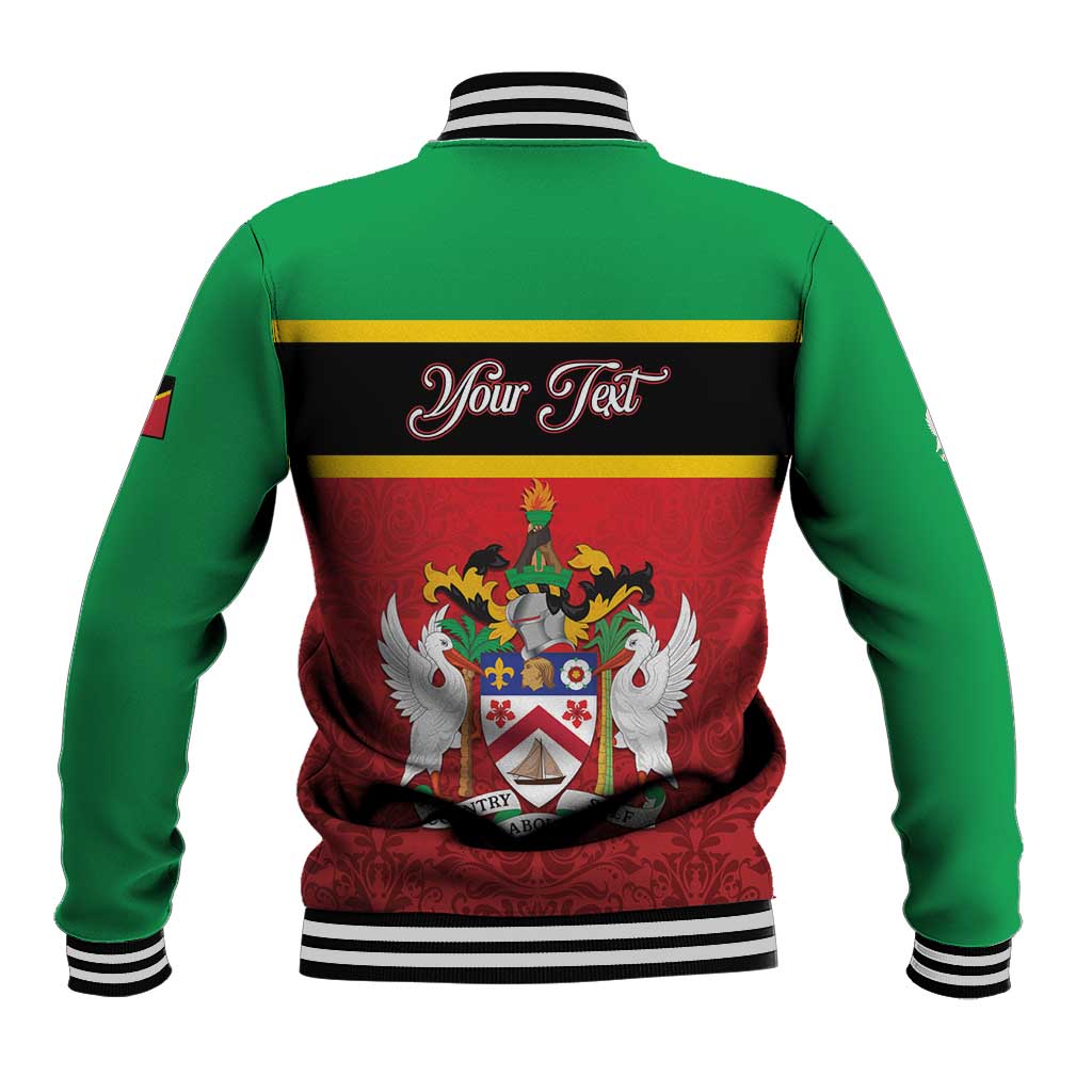 Personalized Saint Kitts and Nevis Royal Pattern Baseball Jacket - Wonder Print Shop