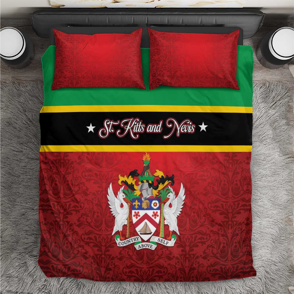 Saint Kitts and Nevis Royal Pattern Bedding Set - Wonder Print Shop