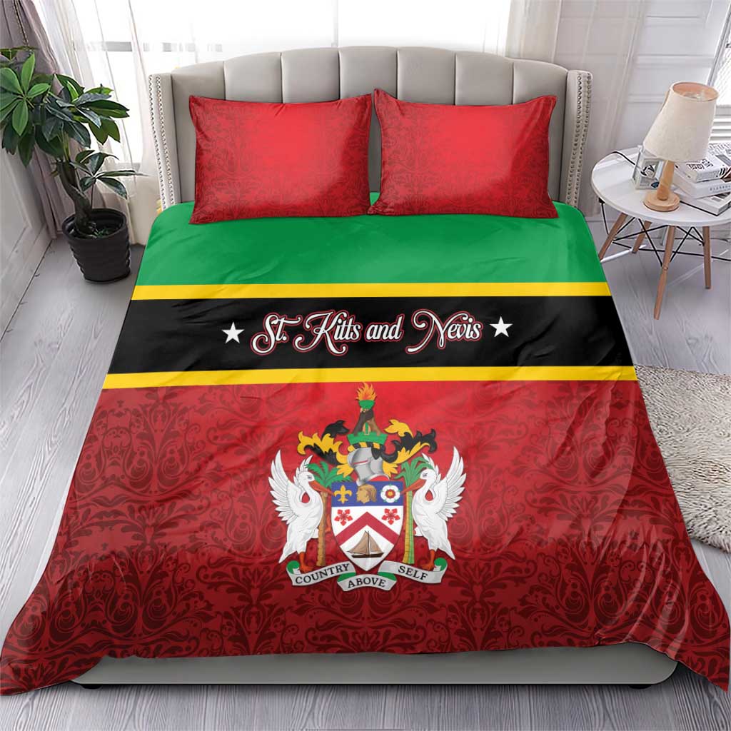 Saint Kitts and Nevis Royal Pattern Bedding Set - Wonder Print Shop