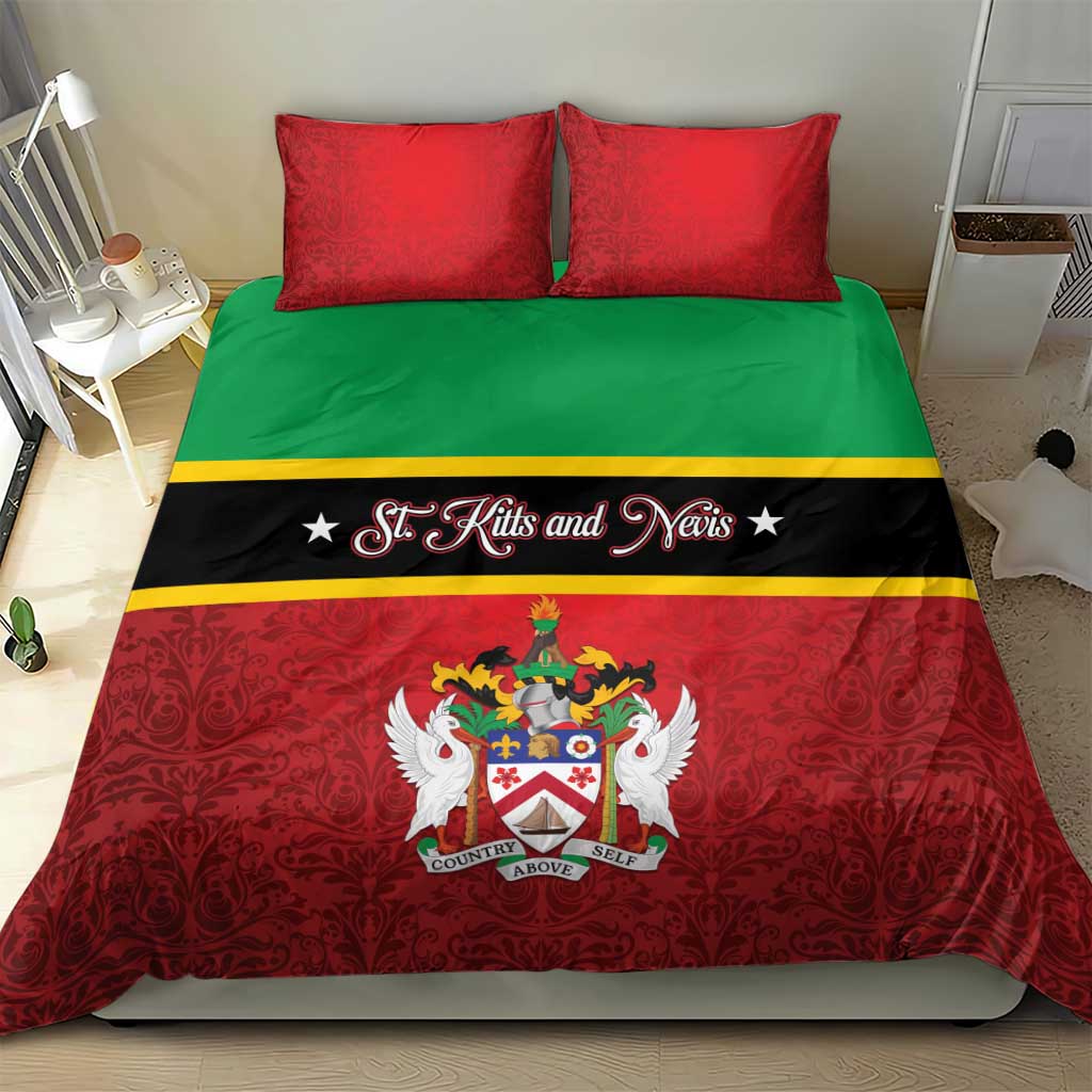 Saint Kitts and Nevis Royal Pattern Bedding Set - Wonder Print Shop