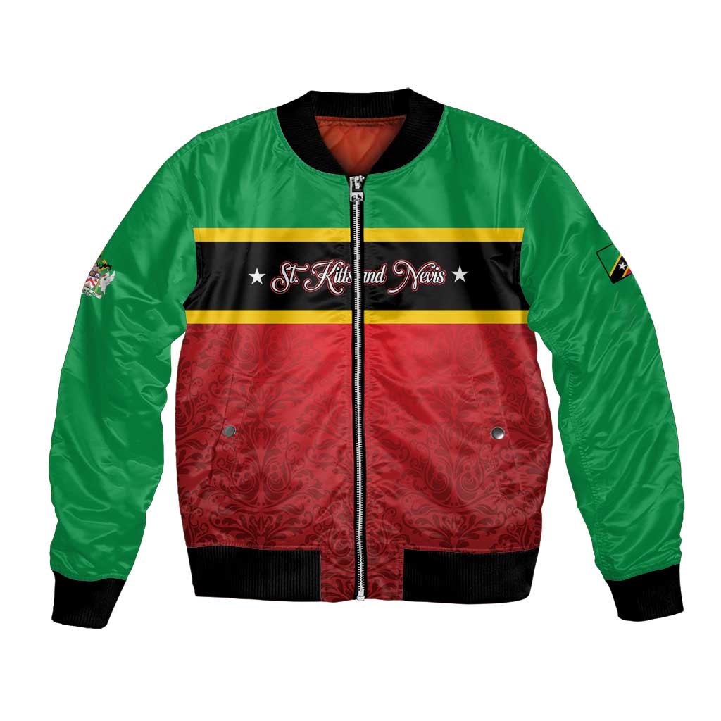Personalized Saint Kitts and Nevis Royal Pattern Bomber Jacket - Wonder Print Shop