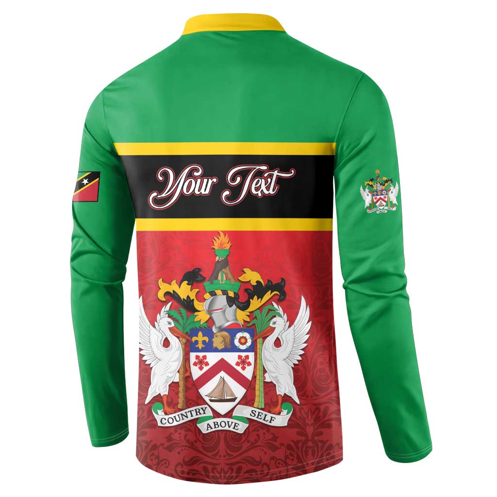 Personalized Saint Kitts and Nevis Royal Pattern Button Sweatshirt - Wonder Print Shop