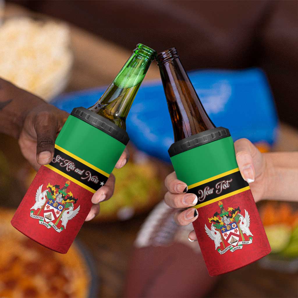Personalized Saint Kitts and Nevis Royal Pattern 4 in 1 Can Cooler Tumbler - Wonder Print Shop