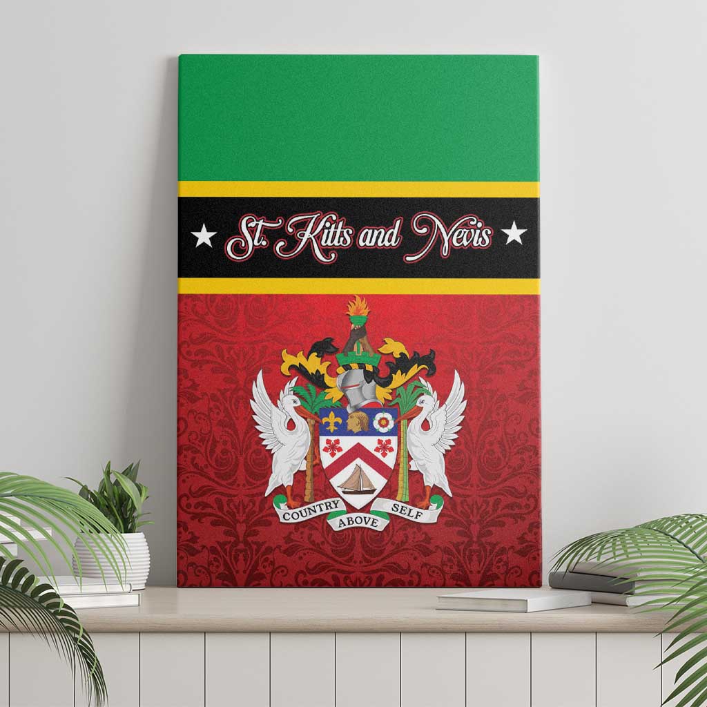Saint Kitts and Nevis Royal Pattern Canvas Wall Art - Wonder Print Shop