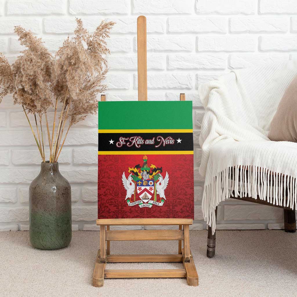 Saint Kitts and Nevis Royal Pattern Canvas Wall Art - Wonder Print Shop