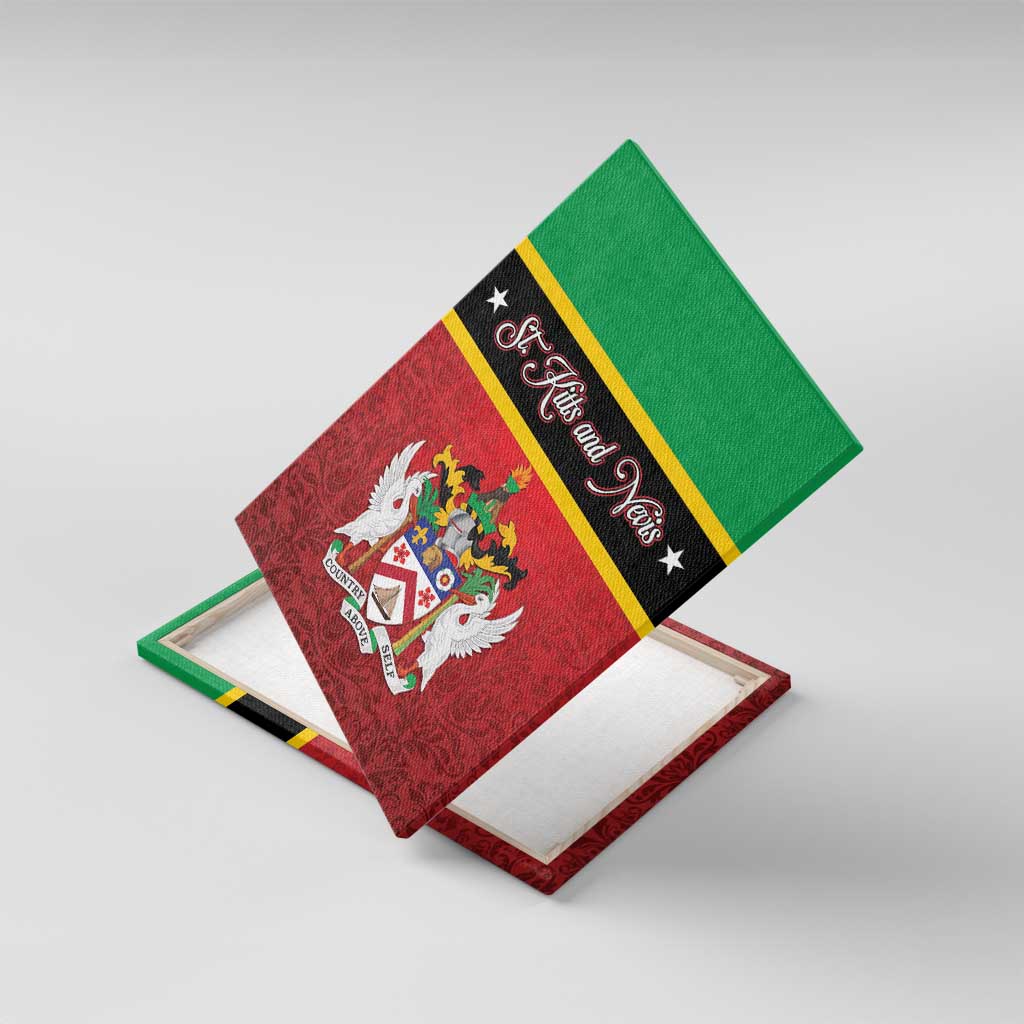 Saint Kitts and Nevis Royal Pattern Canvas Wall Art - Wonder Print Shop