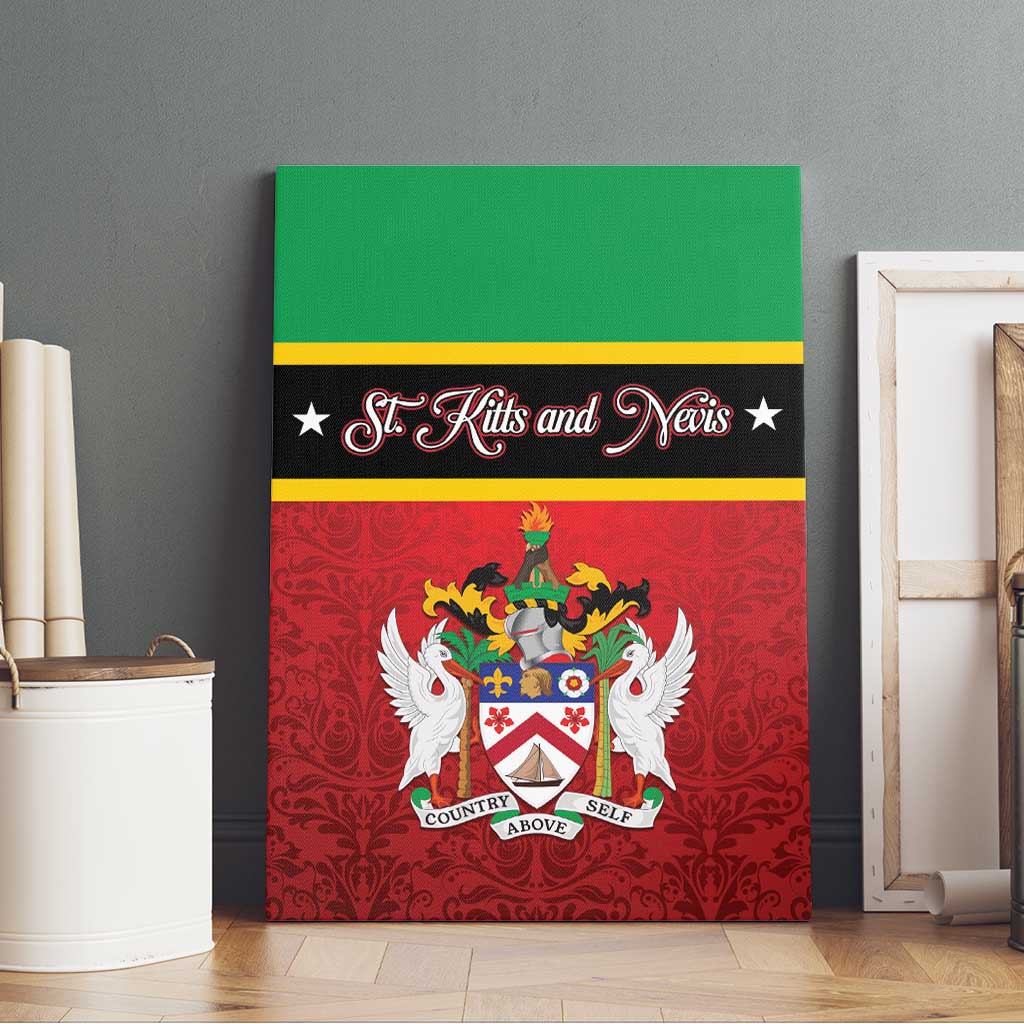 Saint Kitts and Nevis Royal Pattern Canvas Wall Art - Wonder Print Shop