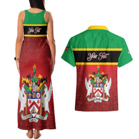 Personalized Saint Kitts and Nevis Royal Pattern Couples Matching Tank Maxi Dress and Hawaiian Shirt - Wonder Print Shop