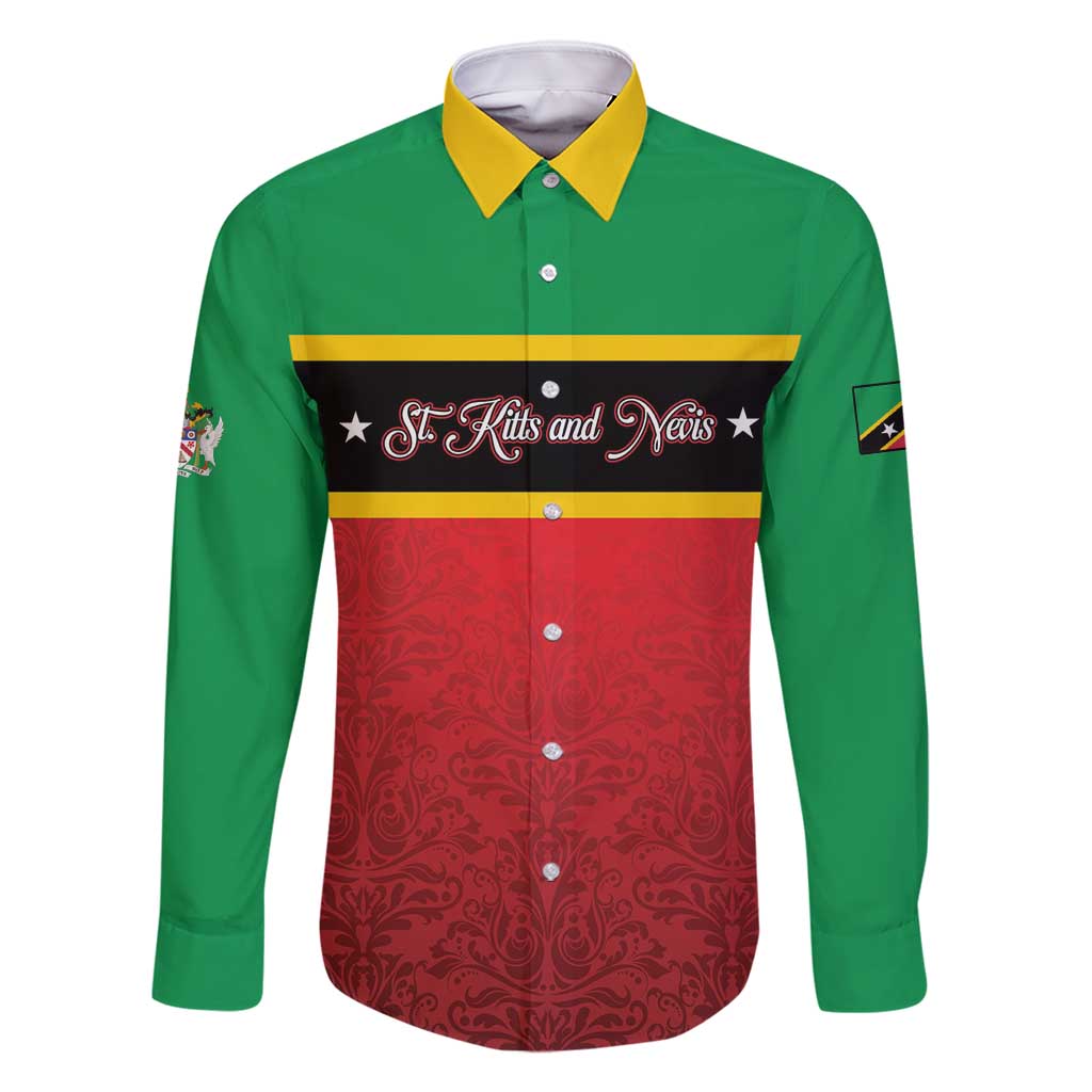 Personalized Saint Kitts and Nevis Royal Pattern Family Matching Long Sleeve Bodycon Dress and Hawaiian Shirt - Wonder Print Shop