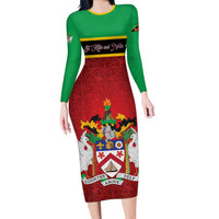 Personalized Saint Kitts and Nevis Royal Pattern Family Matching Long Sleeve Bodycon Dress and Hawaiian Shirt - Wonder Print Shop