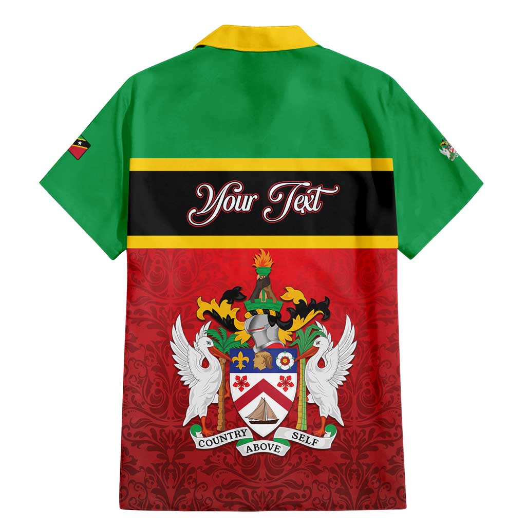 Personalized Saint Kitts and Nevis Royal Pattern Family Matching Mermaid Dress and Hawaiian Shirt - Wonder Print Shop