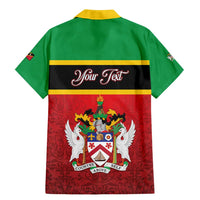 Personalized Saint Kitts and Nevis Royal Pattern Family Matching Mermaid Dress and Hawaiian Shirt - Wonder Print Shop