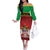 Personalized Saint Kitts and Nevis Royal Pattern Family Matching Off The Shoulder Long Sleeve Dress and Hawaiian Shirt - Wonder Print Shop