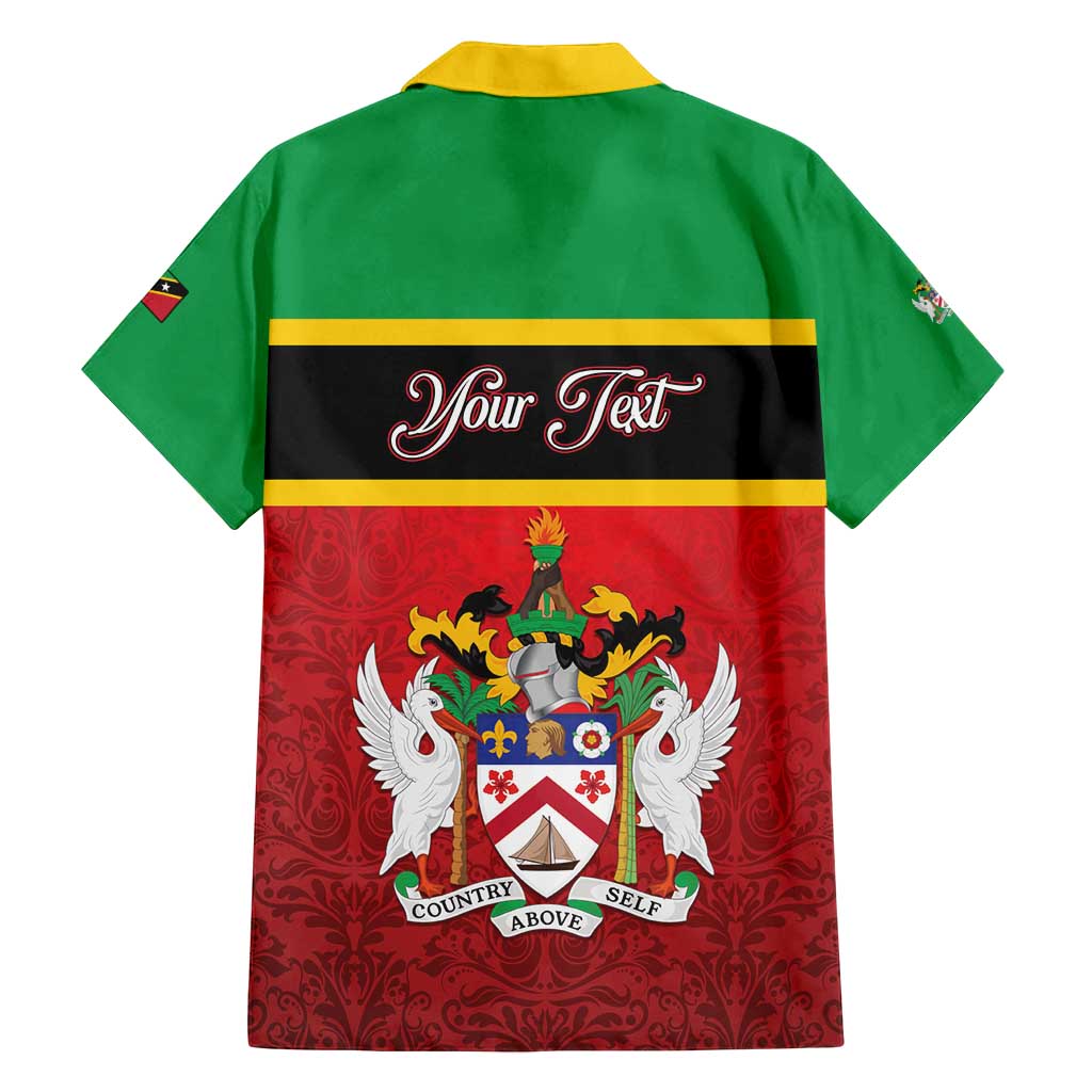 Personalized Saint Kitts and Nevis Royal Pattern Family Matching Off Shoulder Short Dress and Hawaiian Shirt - Wonder Print Shop