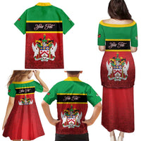 Personalized Saint Kitts and Nevis Royal Pattern Family Matching Puletasi and Hawaiian Shirt - Wonder Print Shop