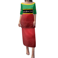 Personalized Saint Kitts and Nevis Royal Pattern Family Matching Puletasi and Hawaiian Shirt - Wonder Print Shop