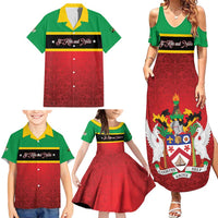 Personalized Saint Kitts and Nevis Royal Pattern Family Matching Summer Maxi Dress and Hawaiian Shirt - Wonder Print Shop
