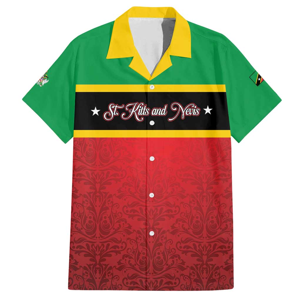 Personalized Saint Kitts and Nevis Royal Pattern Family Matching Summer Maxi Dress and Hawaiian Shirt - Wonder Print Shop