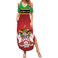 Personalized Saint Kitts and Nevis Royal Pattern Family Matching Summer Maxi Dress and Hawaiian Shirt - Wonder Print Shop