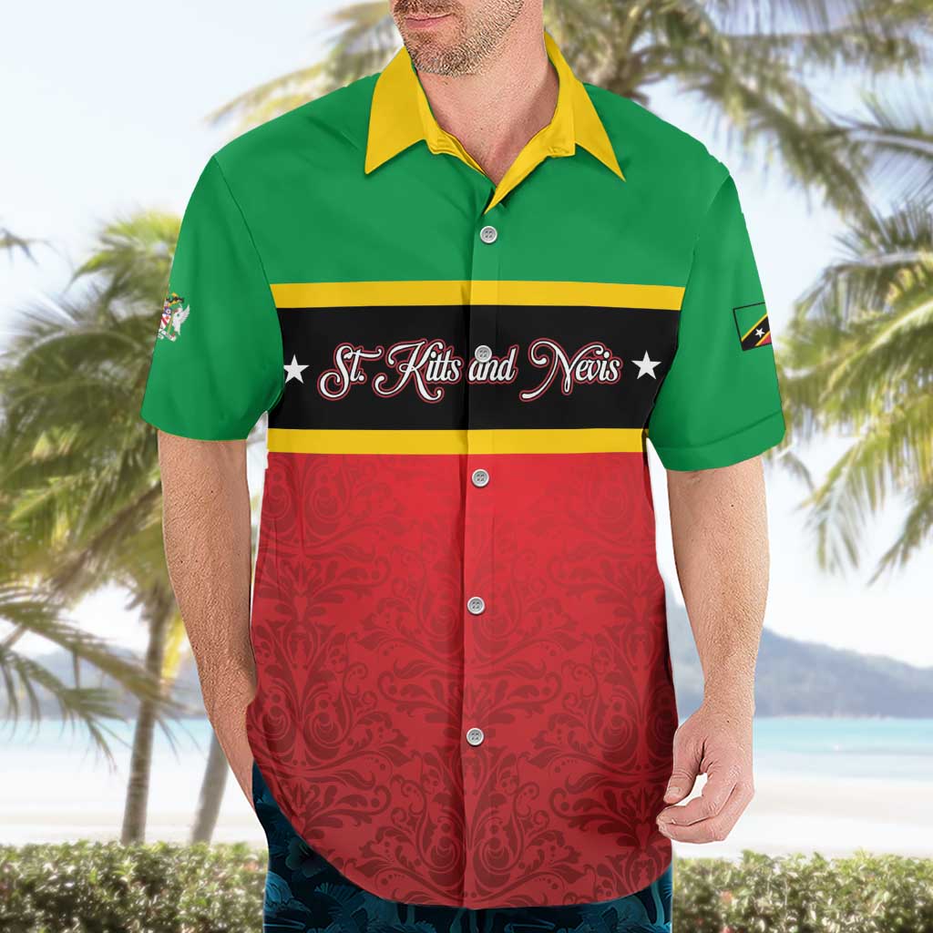 Personalized Saint Kitts and Nevis Royal Pattern Hawaiian Shirt - Wonder Print Shop