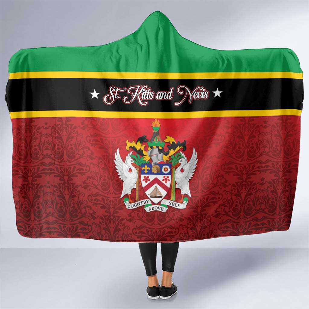 Saint Kitts and Nevis Royal Pattern Hooded Blanket - Wonder Print Shop