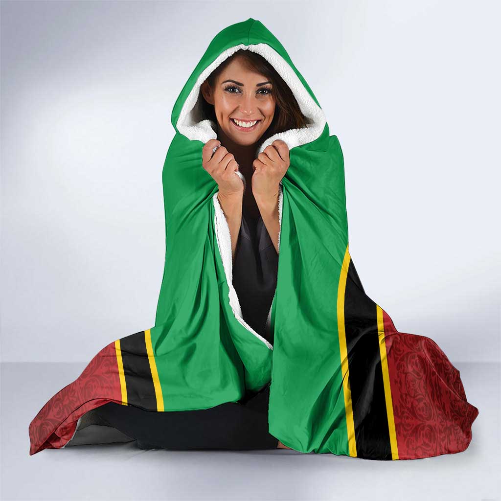 Saint Kitts and Nevis Royal Pattern Hooded Blanket - Wonder Print Shop