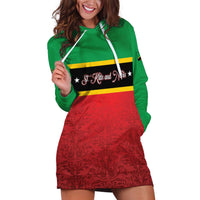 Personalized Saint Kitts and Nevis Royal Pattern Hoodie Dress - Wonder Print Shop