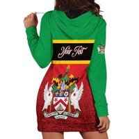 Personalized Saint Kitts and Nevis Royal Pattern Hoodie Dress - Wonder Print Shop