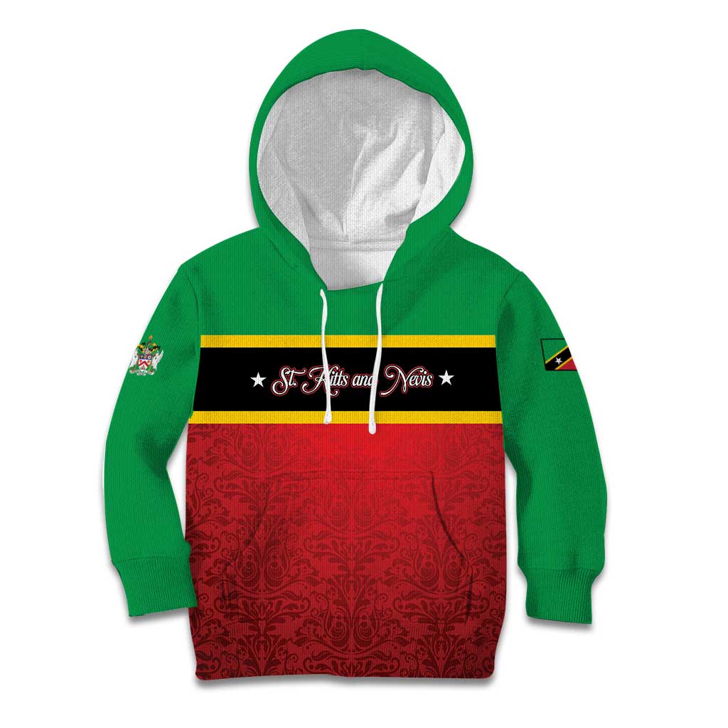 Personalized Saint Kitts and Nevis Royal Pattern Kid Hoodie - Wonder Print Shop