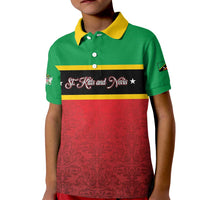 Personalized Saint Kitts and Nevis Royal Pattern Kid Polo Shirt - Wonder Print Shop