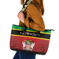 Saint Kitts and Nevis Royal Pattern Leather Tote Bag - Wonder Print Shop