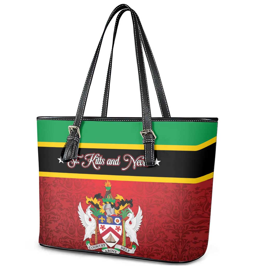 Saint Kitts and Nevis Royal Pattern Leather Tote Bag - Wonder Print Shop