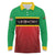 Personalized Saint Kitts and Nevis Royal Pattern Long Sleeve Polo Shirt - Wonder Print Shop
