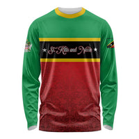 Personalized Saint Kitts and Nevis Royal Pattern Long Sleeve Shirt - Wonder Print Shop